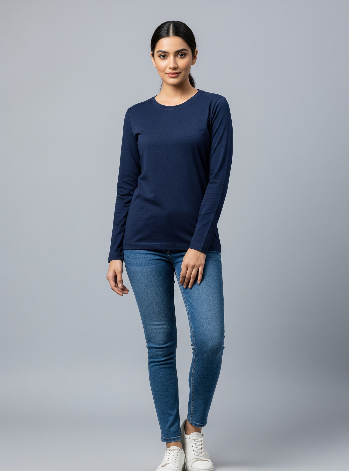 The Wearcrafted Everyday Tee | Women's Navy Blue Full Sleeve