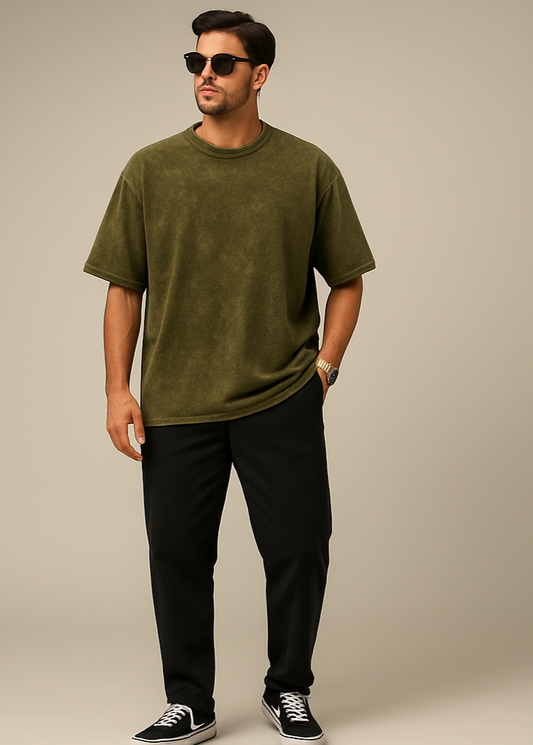 The Wearcrafted Rebel Tee | Olive Green Acid Wash