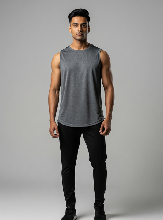 The Wearcrafted Essential | Charcoal Heather Sleeveless Tee