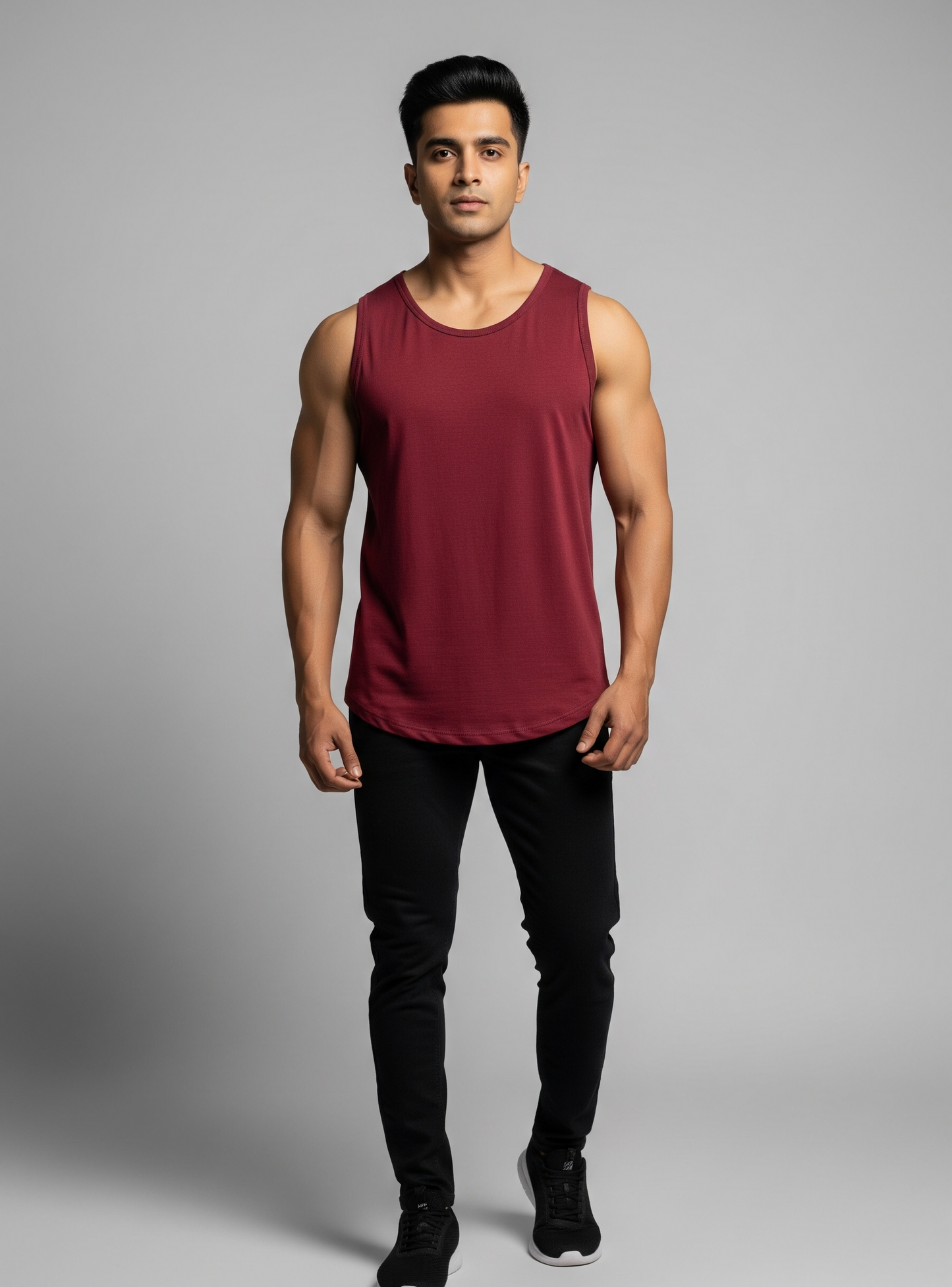The Wearcrafted Essential | Classic Maroon Sleeveless Tee