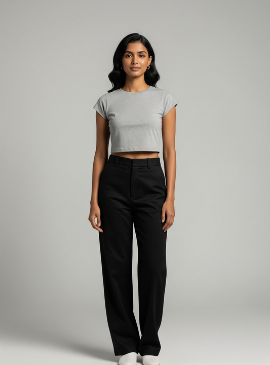 The Wearcrafted Cloud Crop | Women's Grey Melange