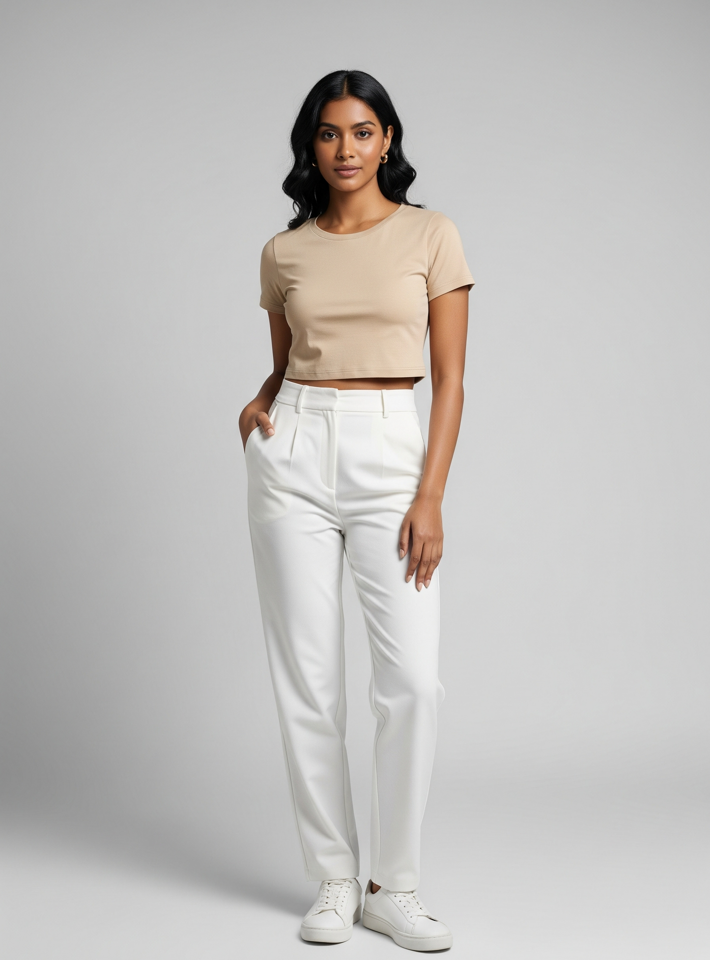 The Wearcrafted Minimalist Crop | Women's Versatile Beige