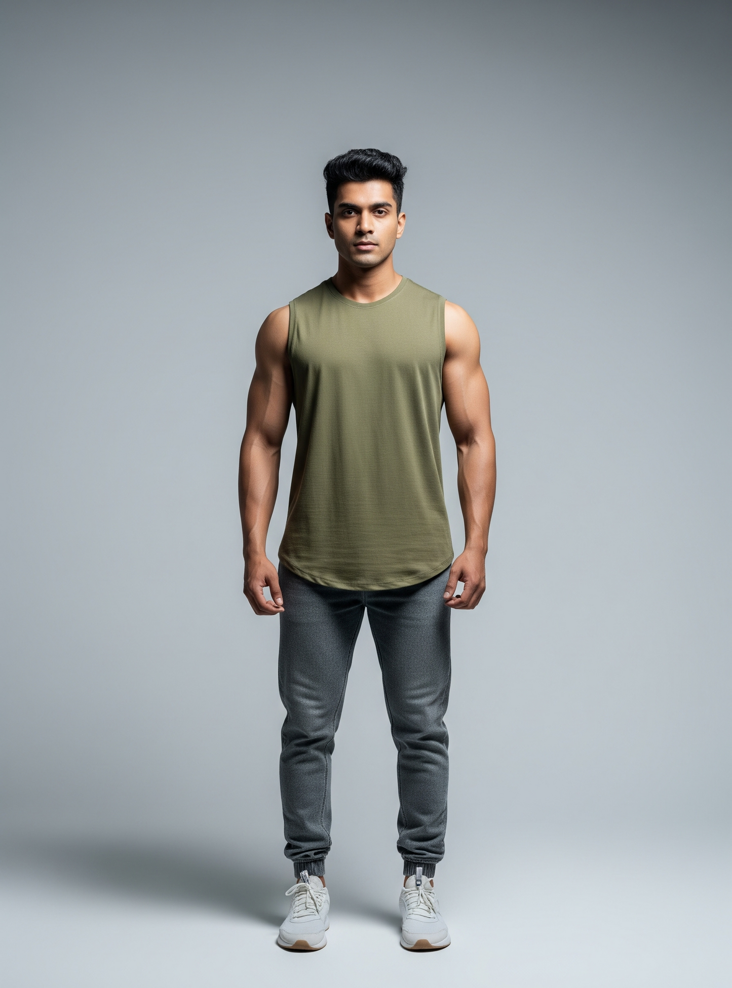 The Wearcrafted Essential | Olive Green Sleeveless T-Shirt