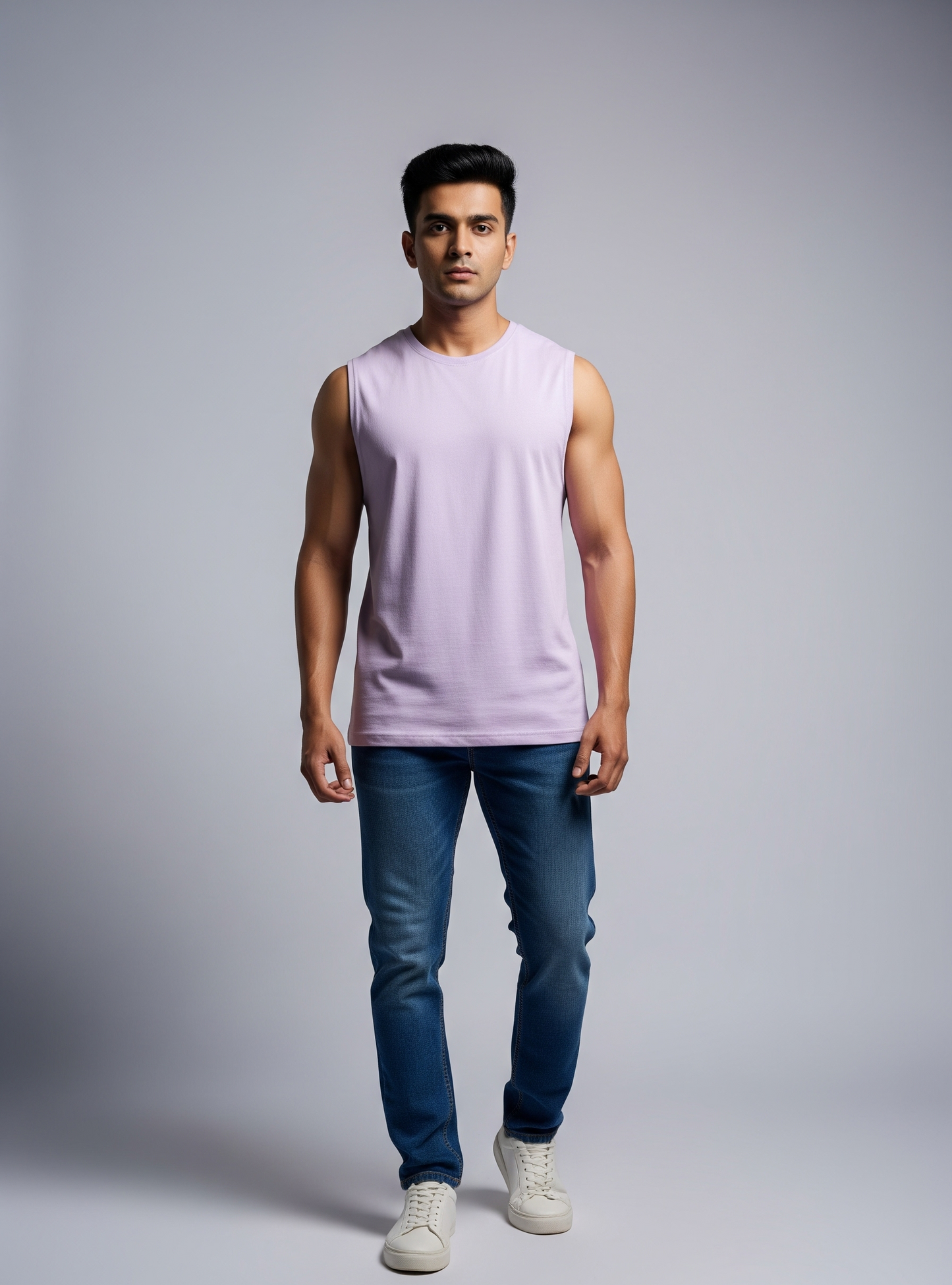 The Wearcrafted Essential | Soft Lavender Sleeveless T-Shirt