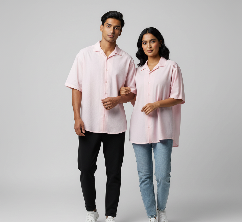 The Oversized Comfort Shirt | Unisex Light Baby Pink