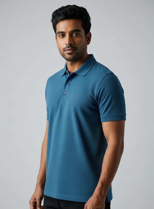 The Wearcrafted Modern Polo | Petrol Blue