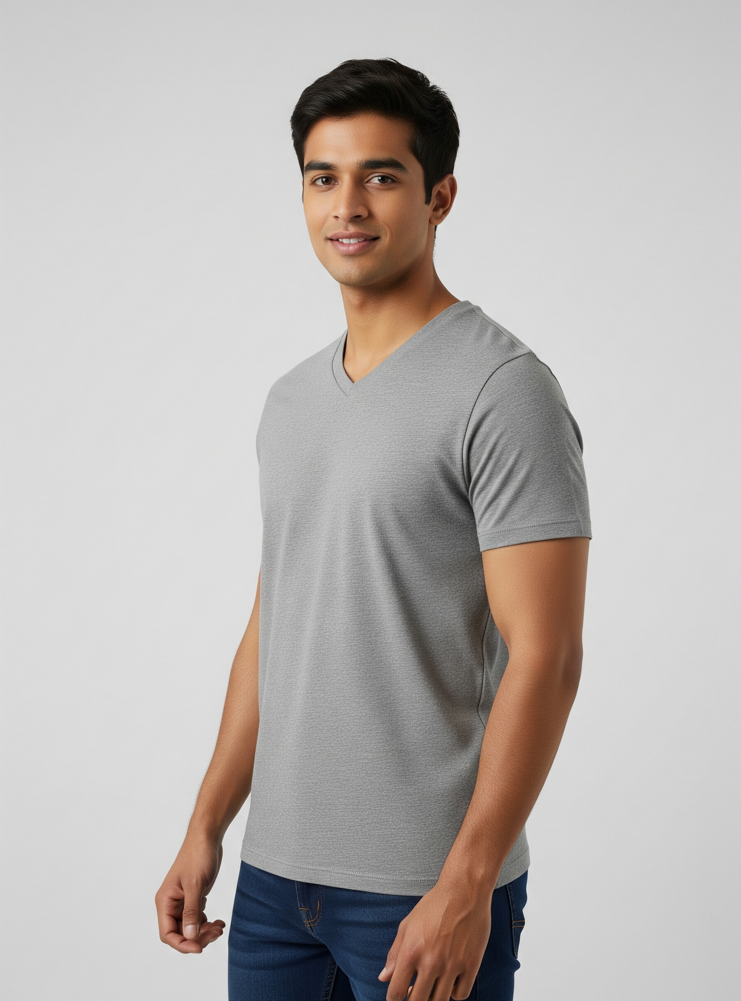 The Wearcrafted Essential V-Neck | Heather Grey