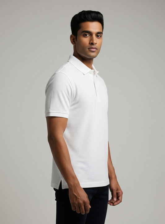 The Wearcrafted Classic | White Pique Polo Shirt