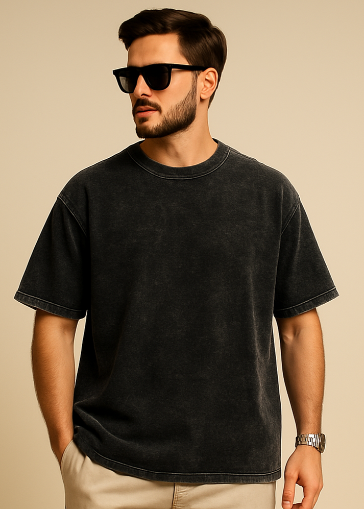 The Wearcrafted Rebel Tee | Faded Black Acid Wash