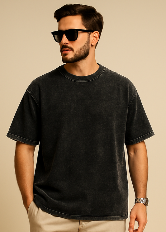 The Wearcrafted Rebel Tee | Faded Black Acid Wash