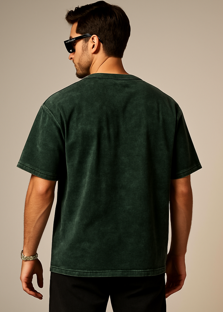 The Wearcrafted Vintage Tee | Bottle Green Acid Wash