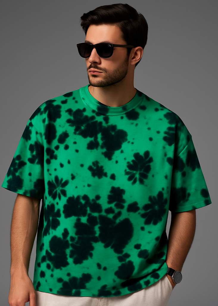 The Wearcrafted Zenith Tee | Green Tie-Dye Oversized