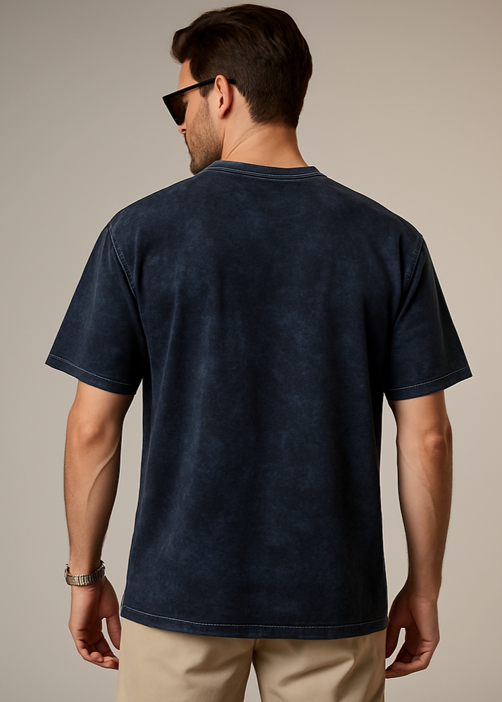 The Wearcrafted Cosmos Tee | Navy Blue Acid Wash