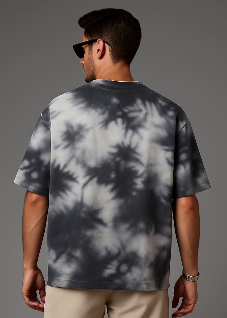 The Wearcrafted Mono Tee | Black & White Tie-Dye Oversized