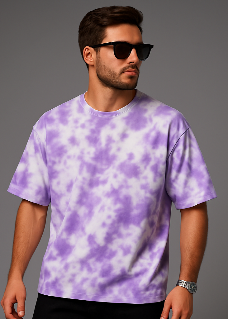 The Wearcrafted Aura Tee | Lavender Tie-Dye Oversized