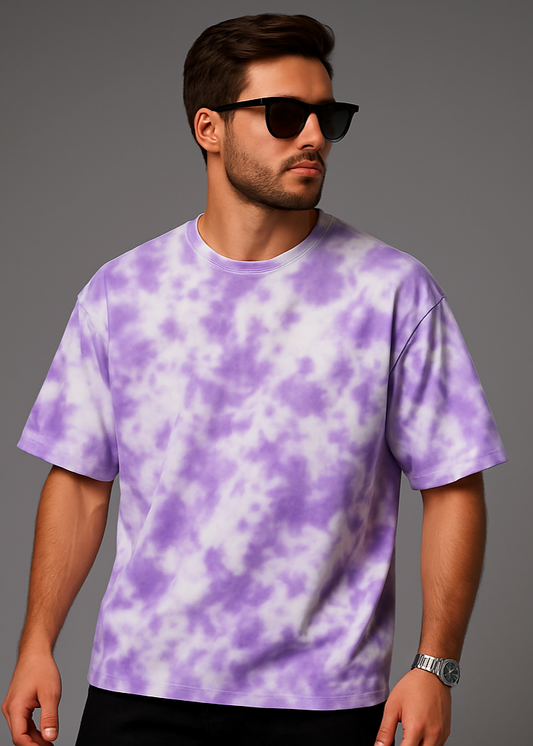 The Wearcrafted Aura Tee | Lavender Tie-Dye Oversized